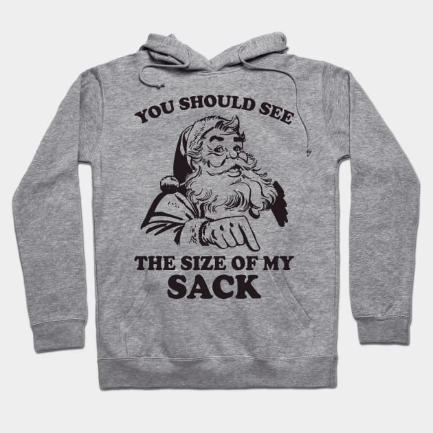 You Should See The Size Of My Sack Funny Christmas Santa Hoodie by teevisionshop